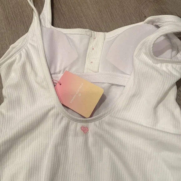 NWT Stoney Clover Lane Target White Ribbed One Piece Bathing Suit - Picture 4 of 6